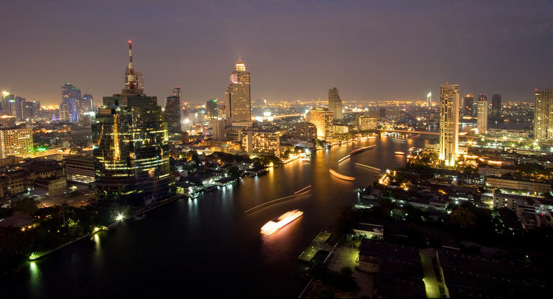 En nattscen över Bangkok