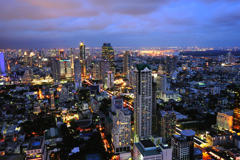 Översikt över Bangkok, Thailand