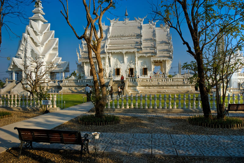 Vitt tempel i Chiang Rai, Thailand