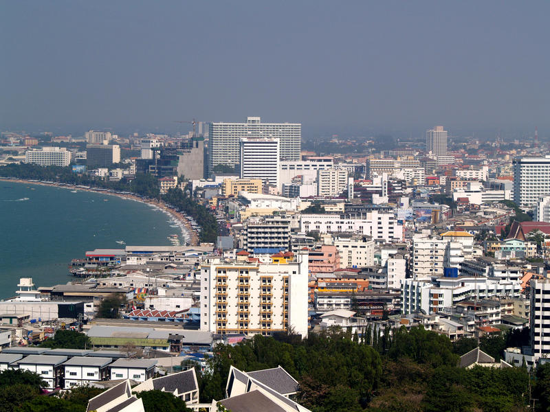 Vy över Pattaya, Thailand