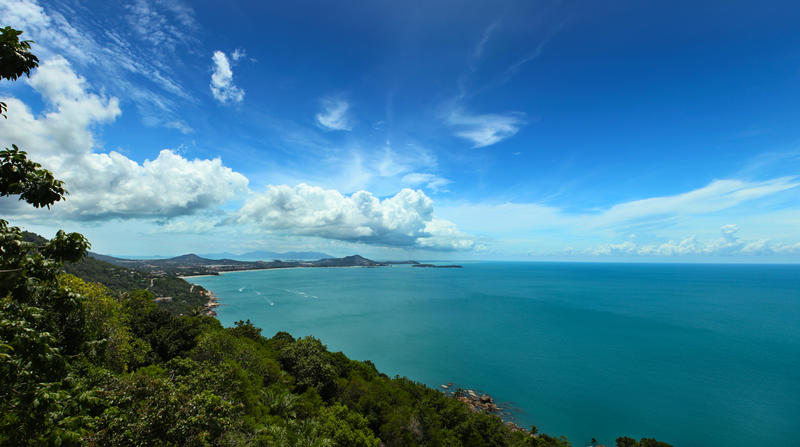Vy över östkusten på Koh Samui