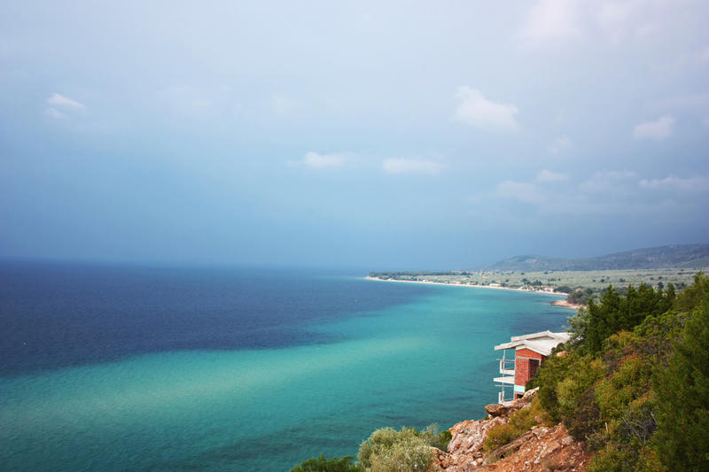 Underbar vy över ön Thassos