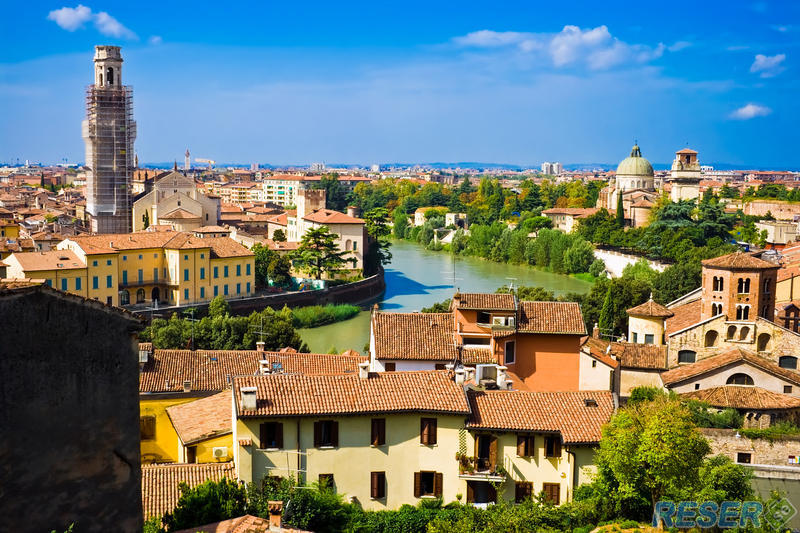 Översikt av Verona, Italien