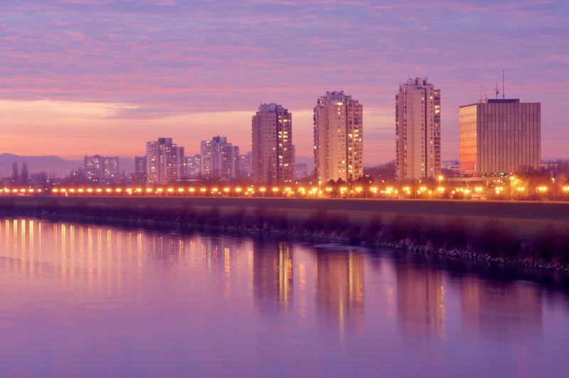 Solnedgång över Zagreb