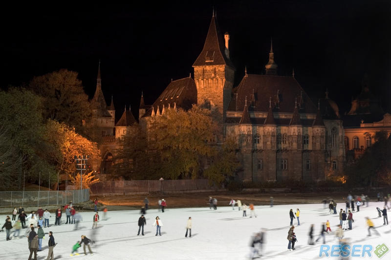 Skridskoåkning på vintern i Budapest
