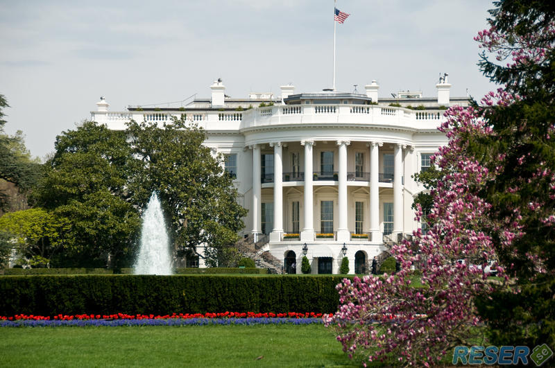 Söda sidan av Vita Huset i Washington DC