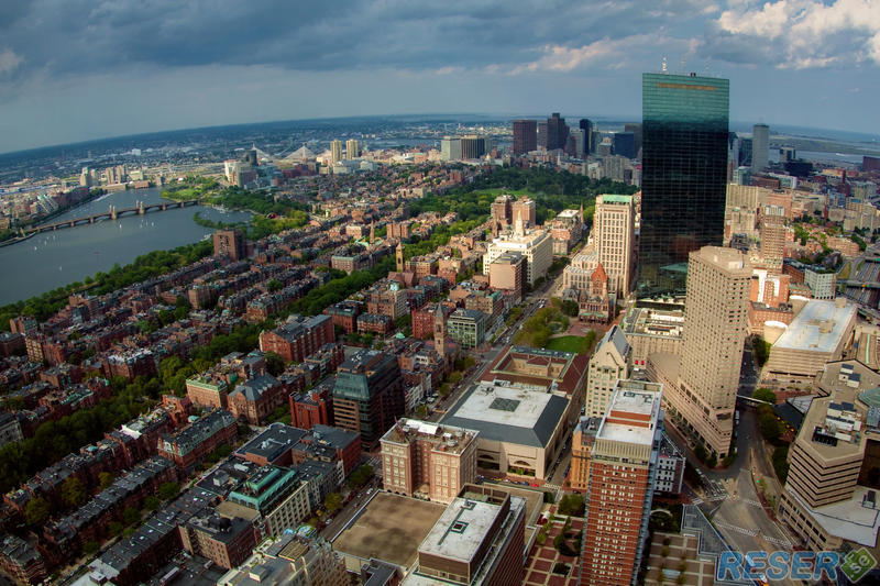 Vy över Boston i delstaten Massachusetts
