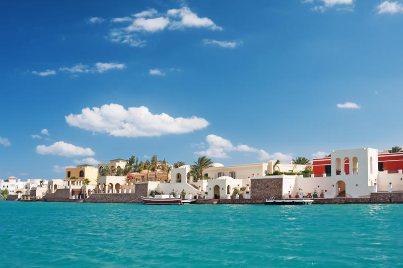 Vy över staden El Gouna, Egypten